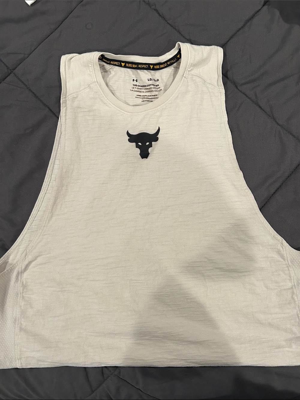 Under Armour White Project Rock Sleeveless Training Tank